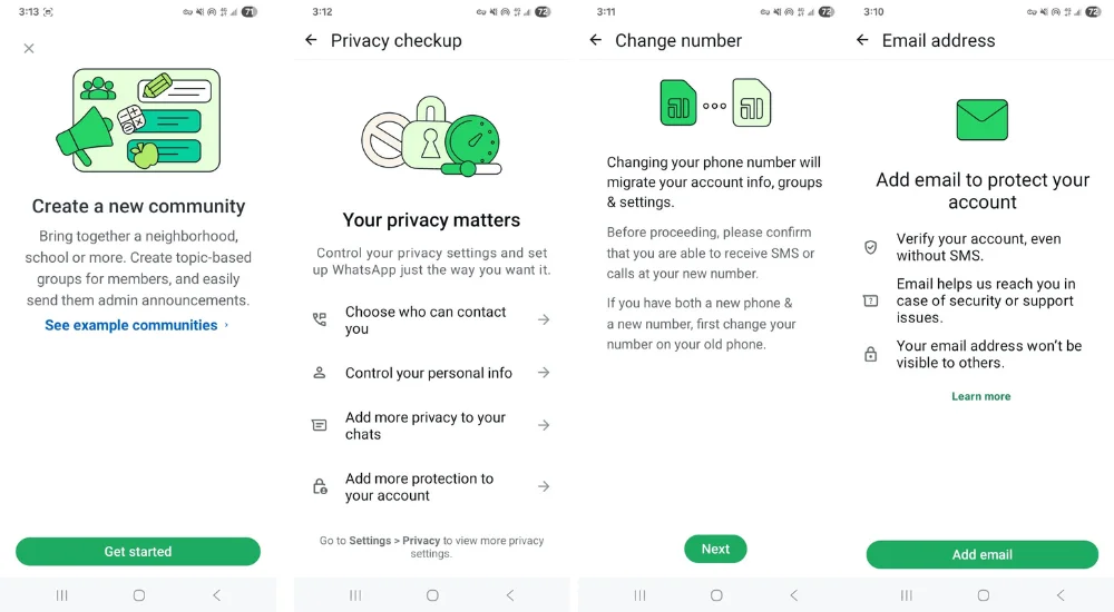 FM WhatsApp APK Create Community Feature, Privacy Feature, Change number Feature, Add Backup Email Feature